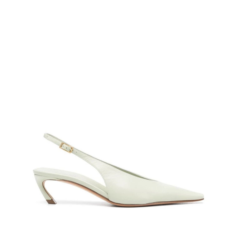 Sage Green Pointed-Toe Slingback Pumps Lanvin