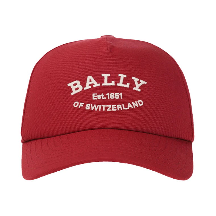 Czerwony Logo Baseball Cap 100% Bawełna Bally