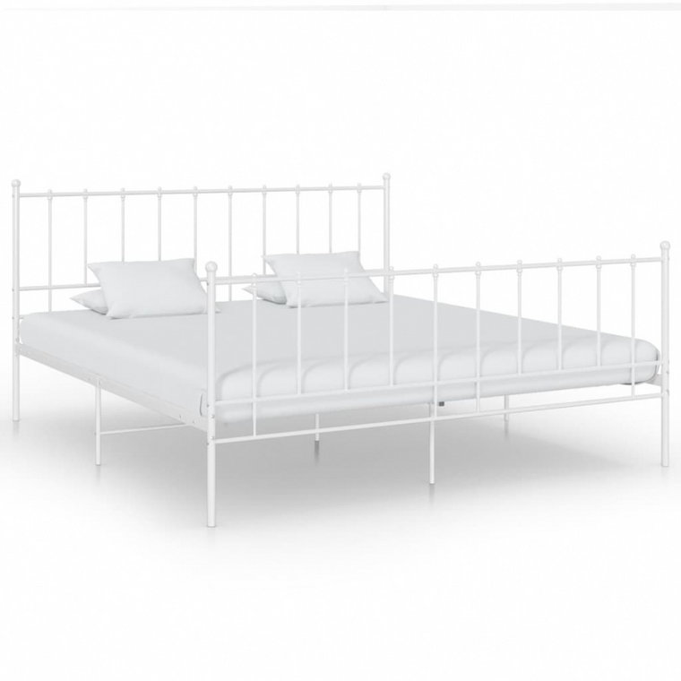 Rama łóżka, biała, metalowa, 160 x 200 cm kod: V-324959