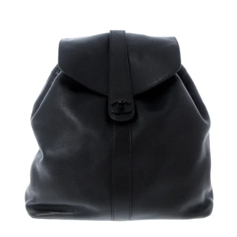 Stylowy Czarny Skórzany Plecak Chanel Chanel Vintage