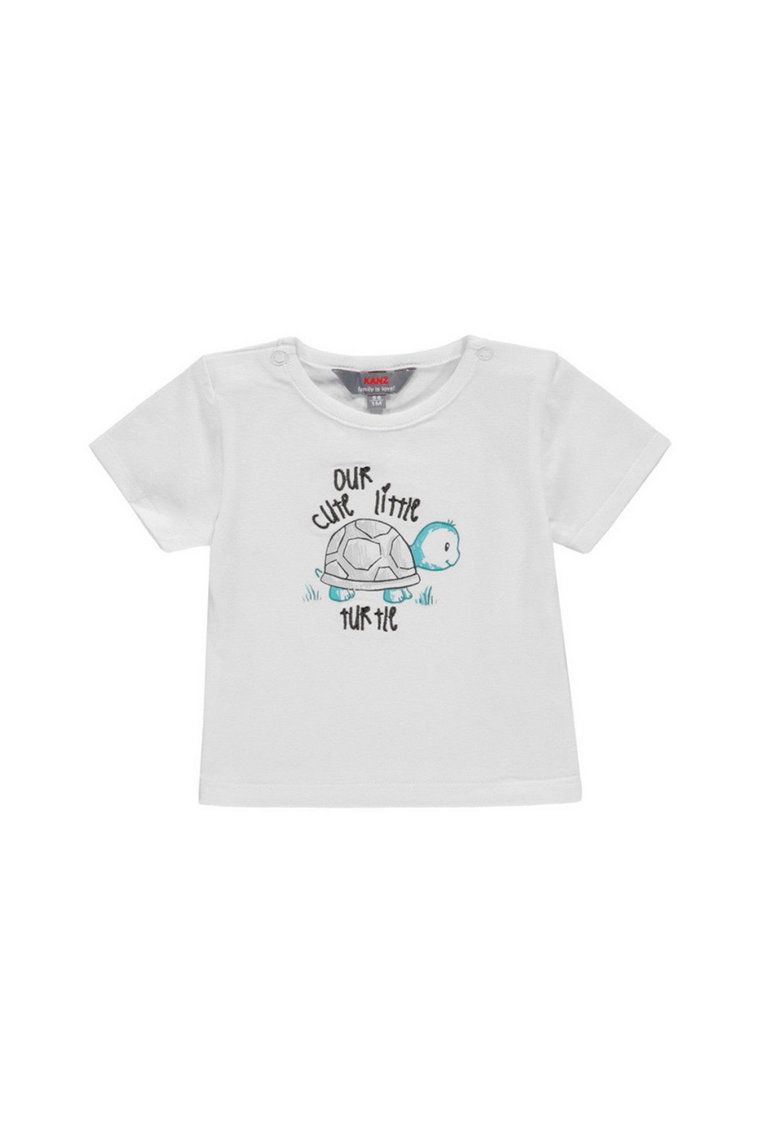 T-shirt niemowlęcy biały żółw