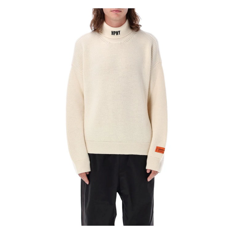 Ivory Aw23 Sweter z Wysokim Kołnierzem Heron Preston