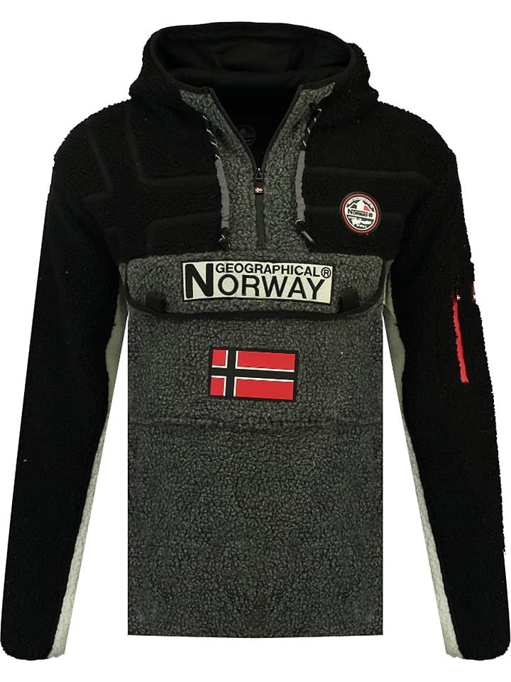 Geographical Norway Bluza polarowa "Riakolo" w kolorze szaro-czarnym