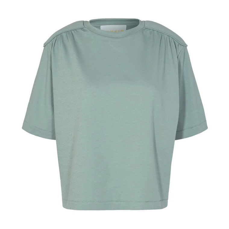 Teal O-Neck Top z Naramiakami Remain Birger Christensen