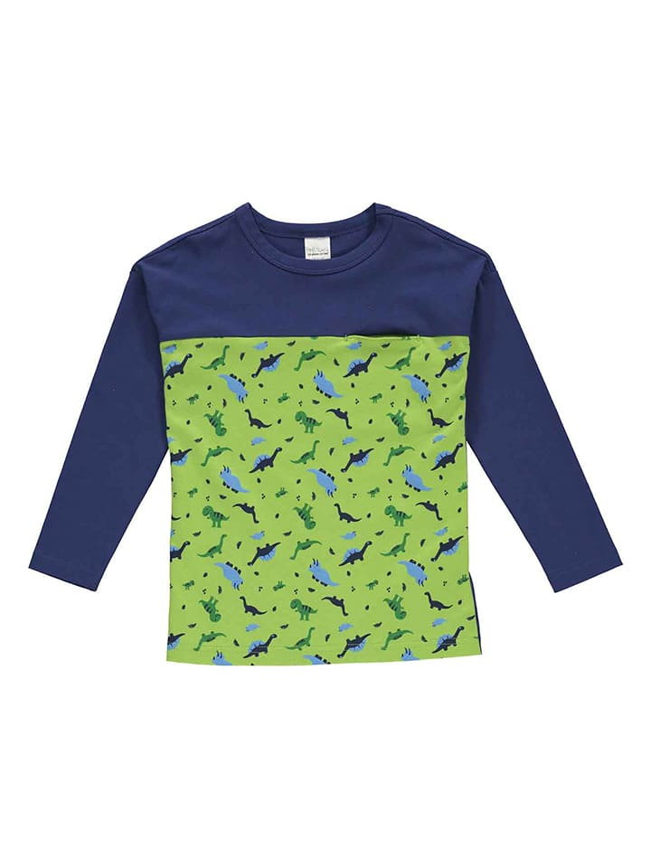 Freds World by GREEN COTTON Koszulka "Dinosaur" w kolorze granatowo-zielonym