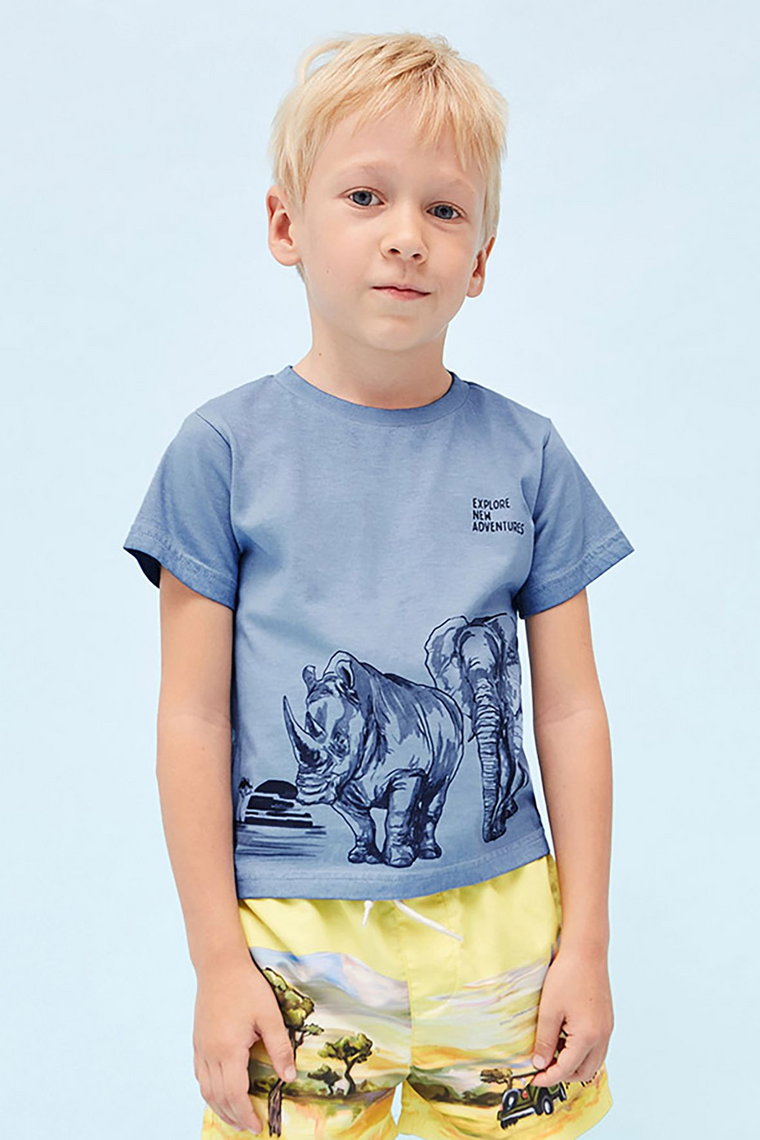 T-shirt dla chłopca Mayoral - niebieski