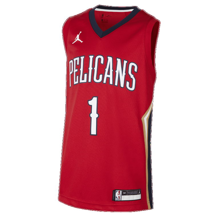 Koszulka dla dużych dzieci Jordan NBA Swingman New Orleans Pelicans Statement Edition - Czerwony