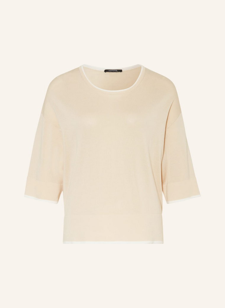 Comma Sweter Z Rękawem 3/4 beige