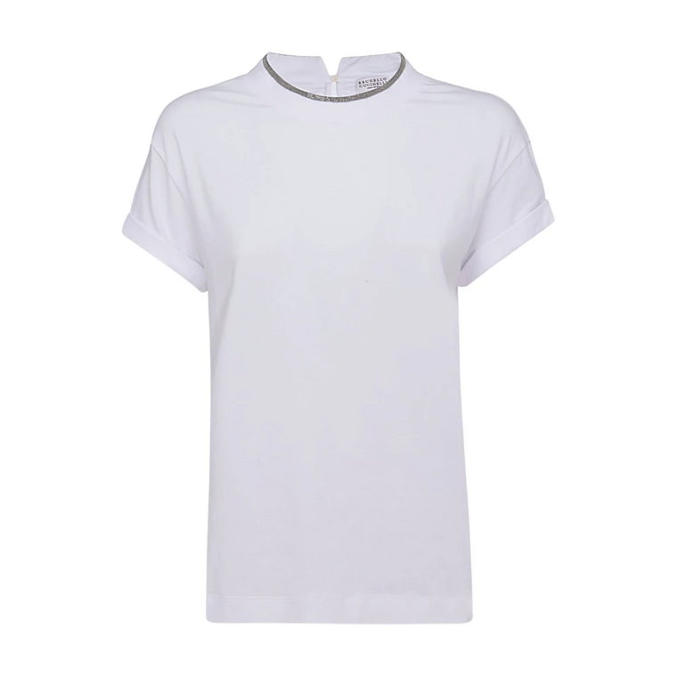 Białe lekkie i naturalne koszulki i pola Brunello Cucinelli
