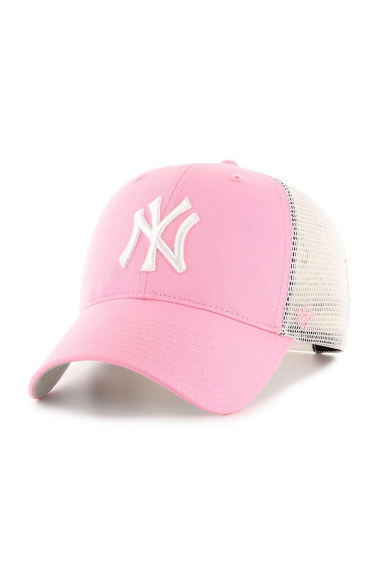 47brand Czapka MLB New York Yankees kolor różowy z aplikacją B-BRANS17CTP-RSA