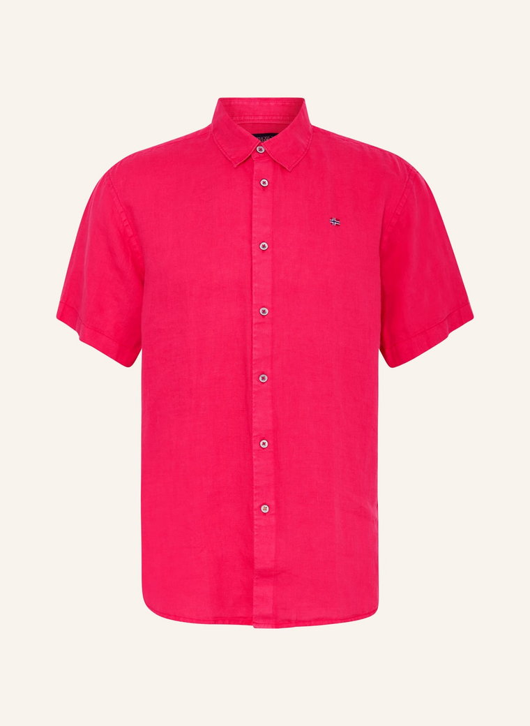 Napapijri Koszula Z Krótkim Rękawem G-Linen Regular Fit pink