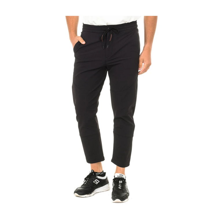Czarne Spodnie Slim-Fit z Elastycznym Paskiem Napapijri