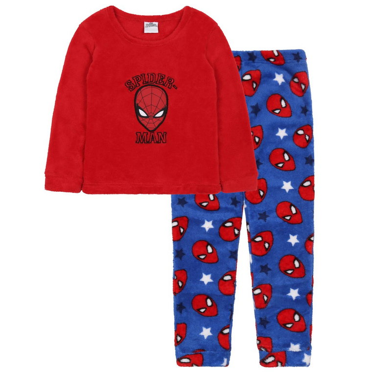 Spiderman Piżama Polarowa Z Długimi Spodniami Chłopięca, Czerwona, Niebieska Oeko-Tex