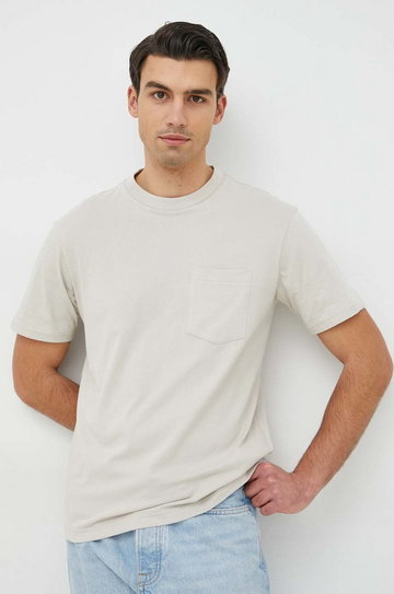 GAP t-shirt bawełniany kolor beżowy gładki