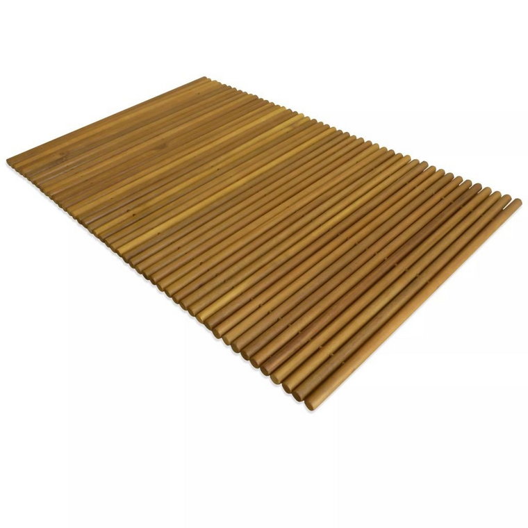 Mata podłogowa vidaXL, drewniana, brązowa, 80x50 cm