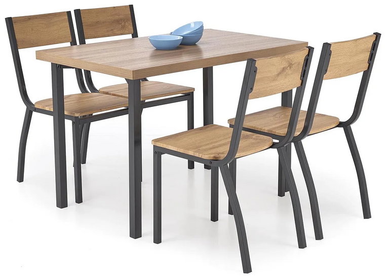 Prostokątny stół z 4 krzesłami - Madsen