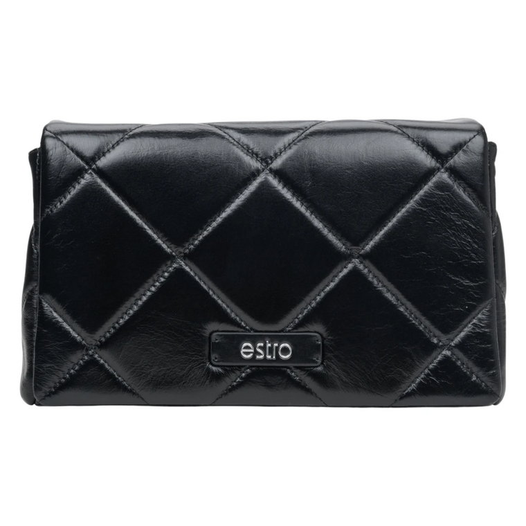 Womens Black Chain Strap Shoulder Bag made of Genuine Leather Estro Er00113727 Estro