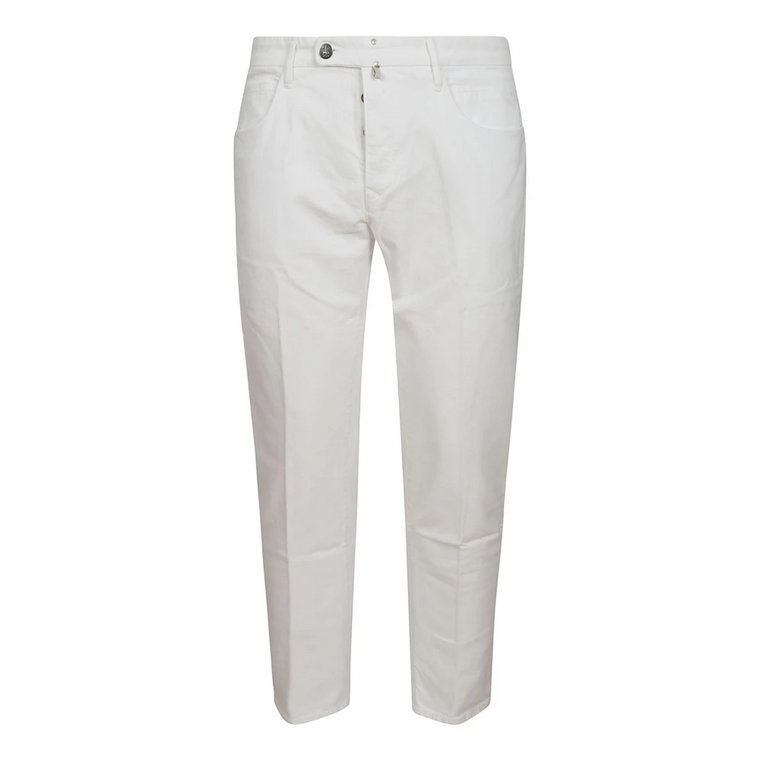 Białe Spodnie Slim-Fit Incotex