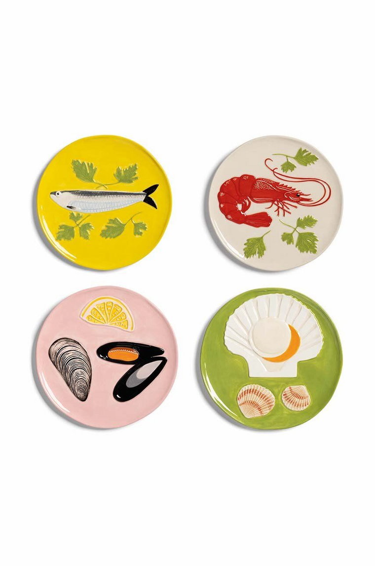 &k amsterdam zestaw talerzy Plate de la mer set 4-pack