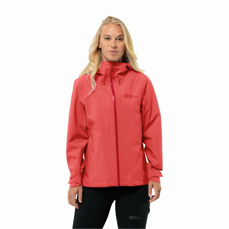 Damska kurtka przeciwdeszczowa Jack Wolfskin HIGHEST PEAK 3L JKT W vibrant red - XS