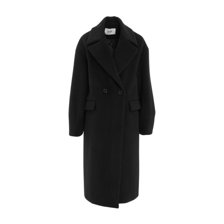 Czarny płaszcz z jednym rzędem guzików dla kobiet Silvian Heach