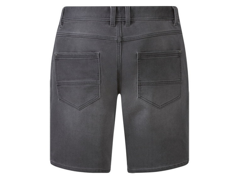 LIVERGY Bermudy męskie dresowe w stylu jeansowym (46, Szary)