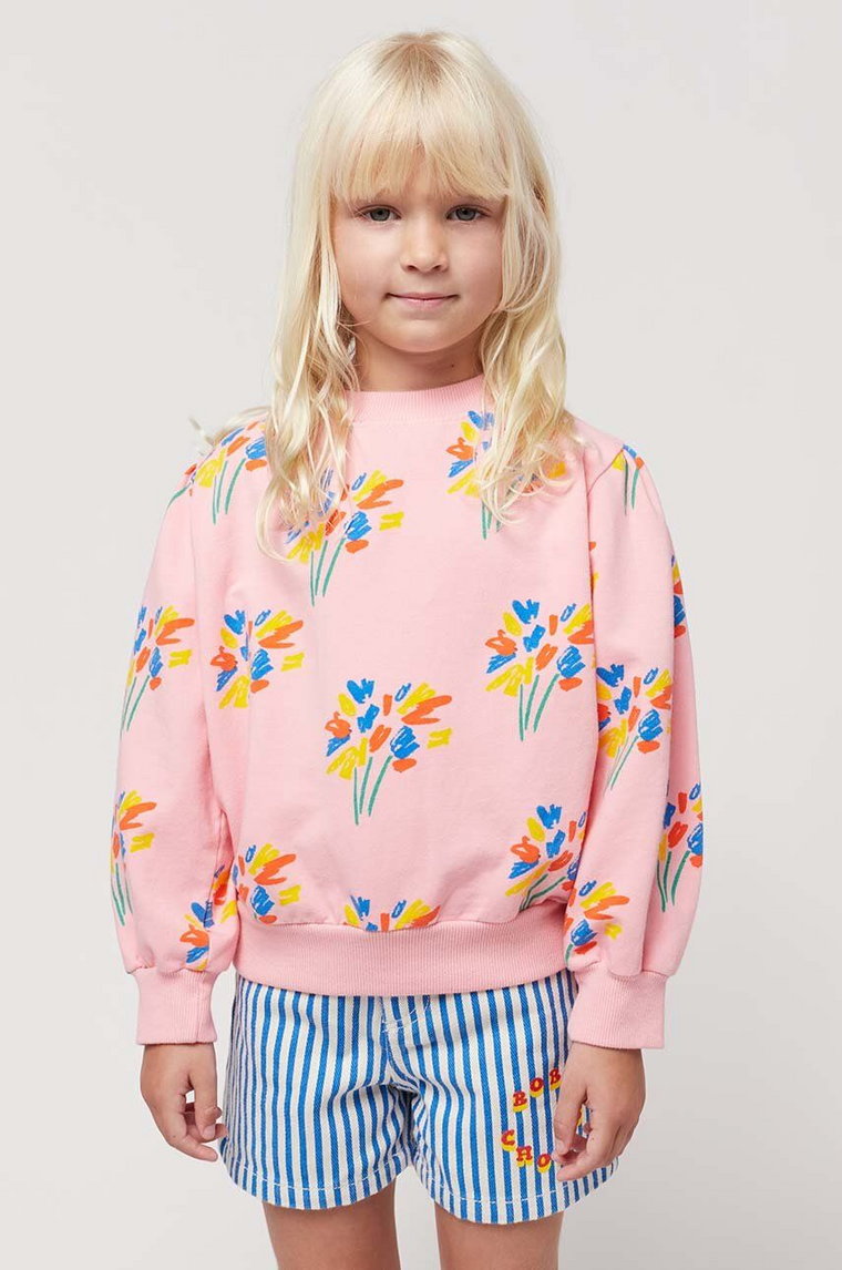 Bobo Choses bluza dziecięca kolor różowy wzorzysta