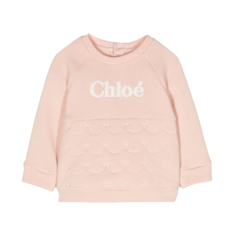 Dziewczęcy sweter z wytłoczonym logo Chloé