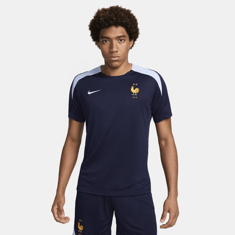 Męska dzianinowa koszulka piłkarska z krótkim rękawem Nike Dri-FIT FFF Strike - Niebieski