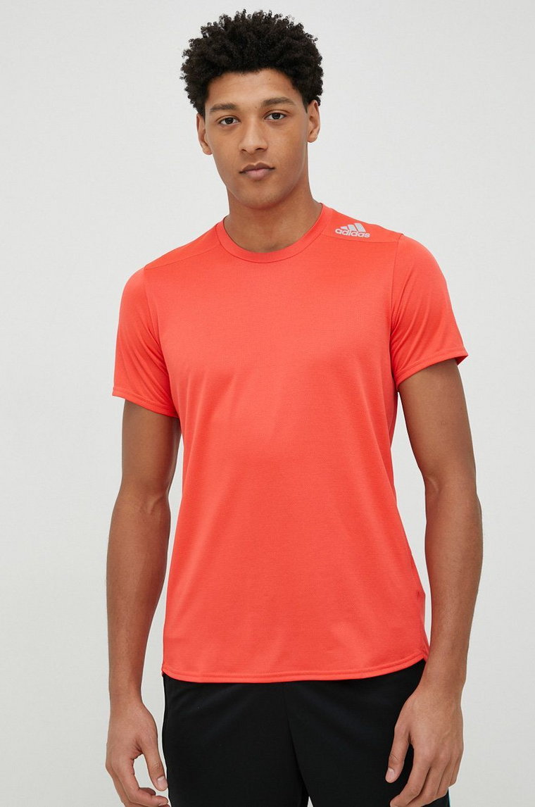adidas Performance t-shirt do biegania Designed 4 Running kolor czerwony gładki