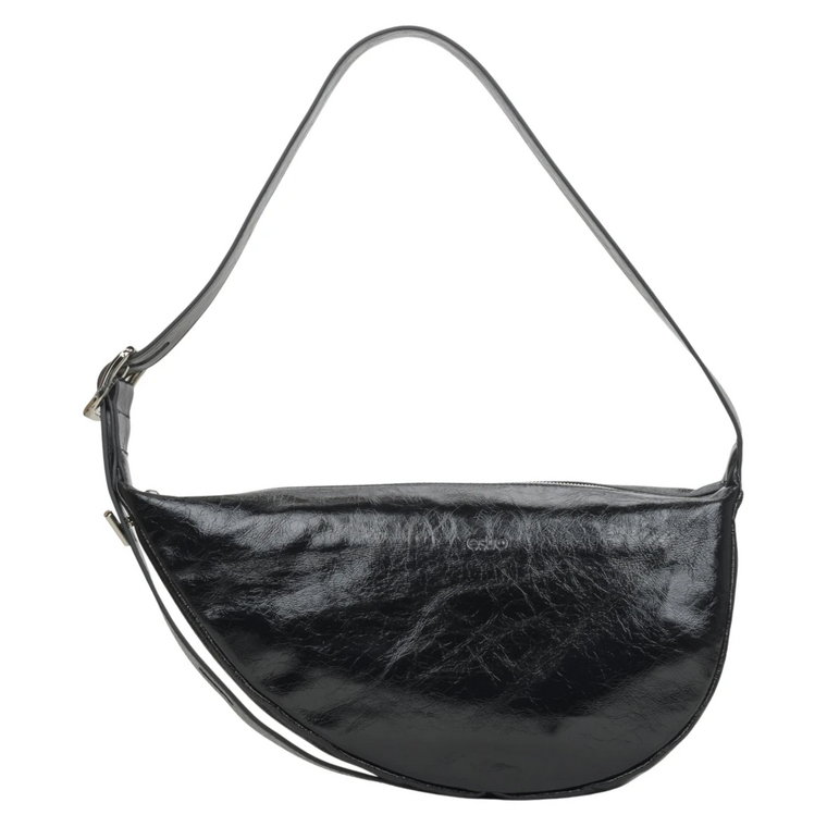 Women's Black Shoulder Bag made of Patent Leather Estro Er00114442 Estro