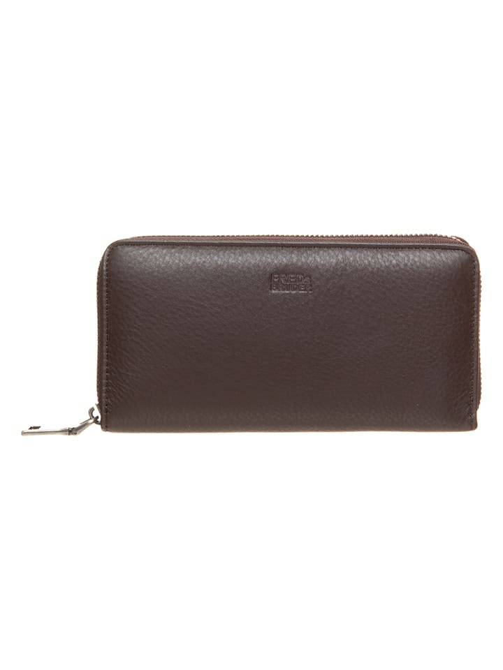 FREDs BRUDER Skórzany portfel w kolorze brązowym - 19 x 10 x 2,5 cm