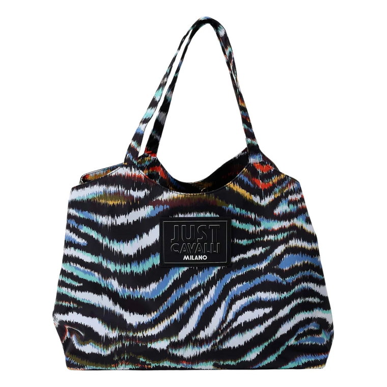 Zebra Print Nylon Tote Bag Just Cavalli