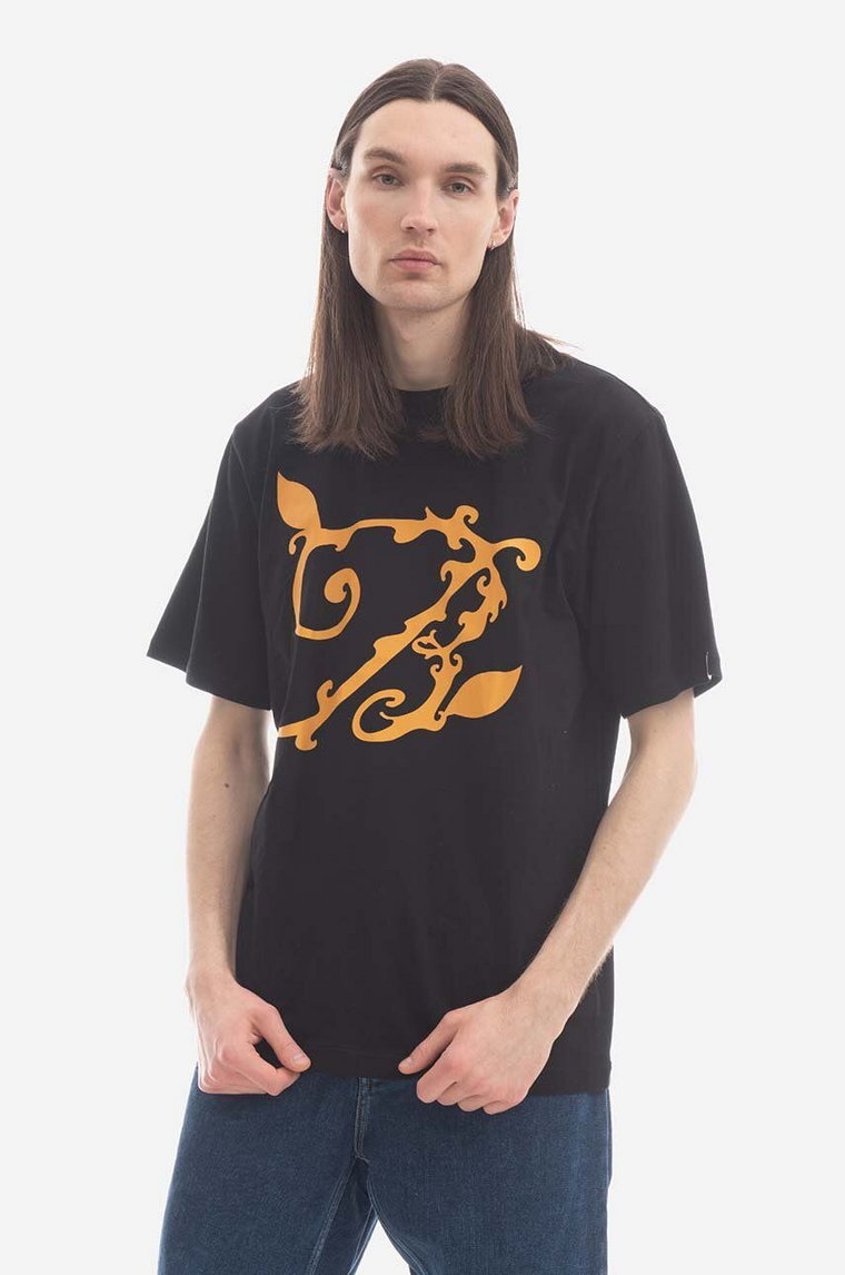 Billionaire Boys Club t-shirt bawełniany Emblem kolor czarny z nadrukiem B22441-BLACK