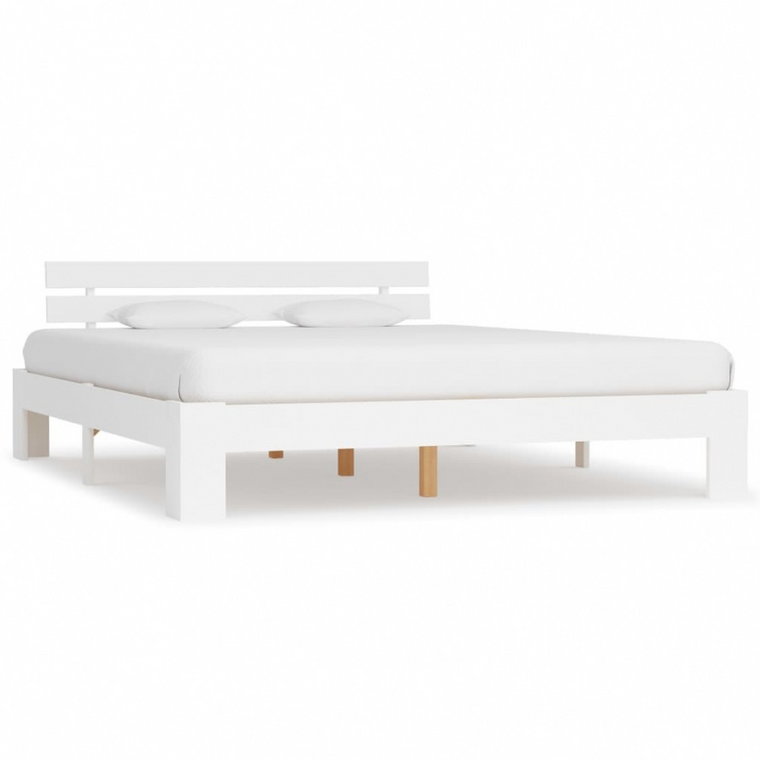 Rama łóżka, biała, lite drewno sosnowe, 180 x 200 cm kod: V-283159