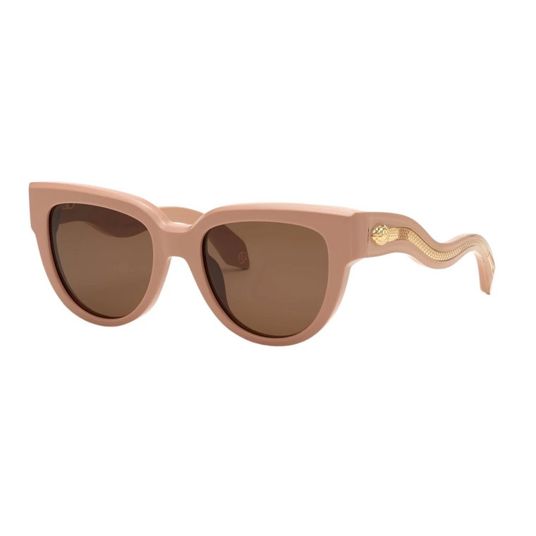 Okulary przeciwsłoneczne damskie kwadratowe różowe błyszczące Roberto Cavalli