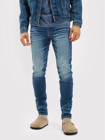 Jeansy 011-0114-6014 Granatowy Bootcut Fit