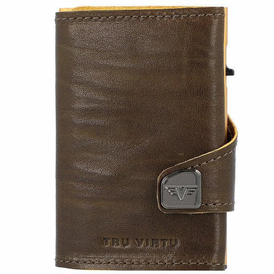 Tru Virtu Etui na karty kredytowe Click & Slide RFID Leather 6,5 cm mossgreen-y-gol