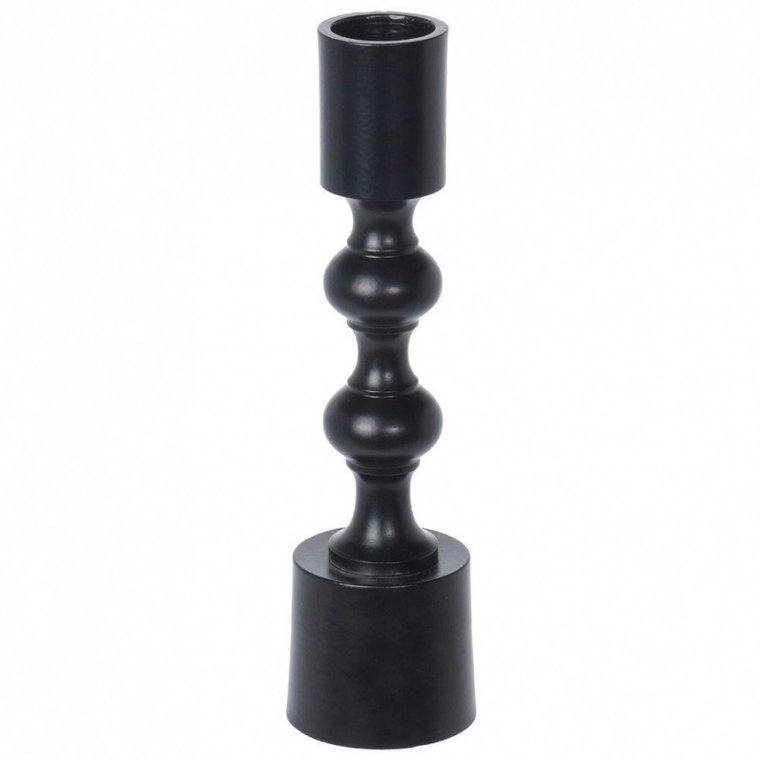 świecznik na długą świecę aluminiowy czarny 16,5 cm kod: O-569512