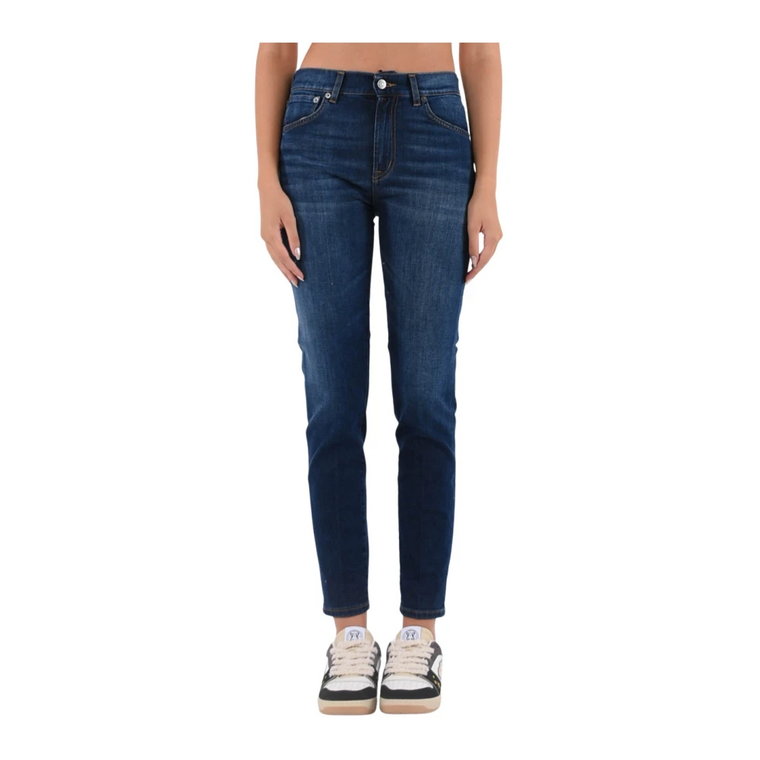 Wysoko taliowane Skinny Jeans, Niebieski Denim Dondup