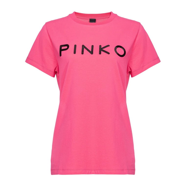 Błyszczący Nadruk T-shirt Pinko