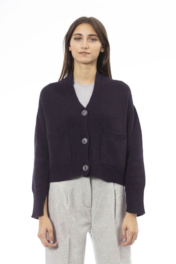 Swetry marki Alpha Studio model AD8631EE kolor Fioletowy. Odzież damska. Sezon: