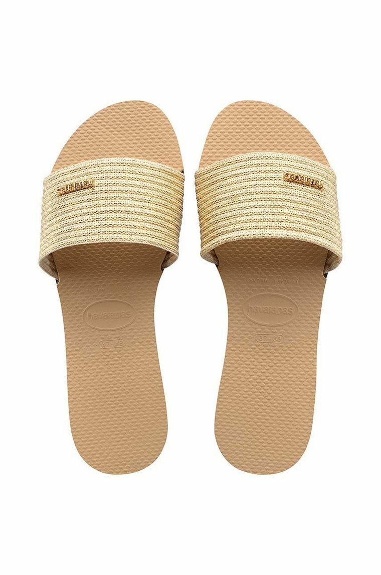 Havaianas klapki YOU MALTA METALLIC damskie kolor złoty 4147312.0570