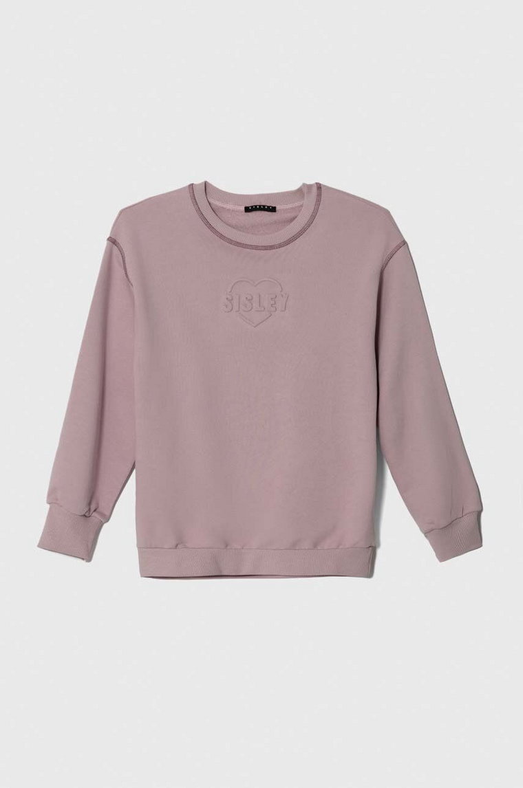 Sisley bluza dziecięca kolor fioletowy gładka