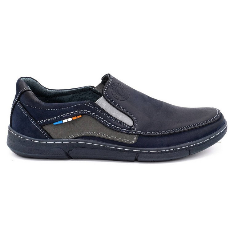 Olivier Buty męskie slip-on 283GT granatowe niebieskie