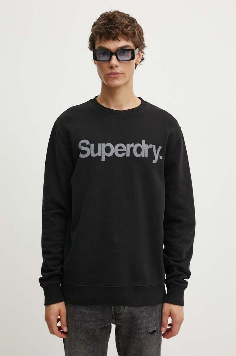 Superdry bluza bawełniana męska kolor czarny z nadrukiem M2013738A-02A