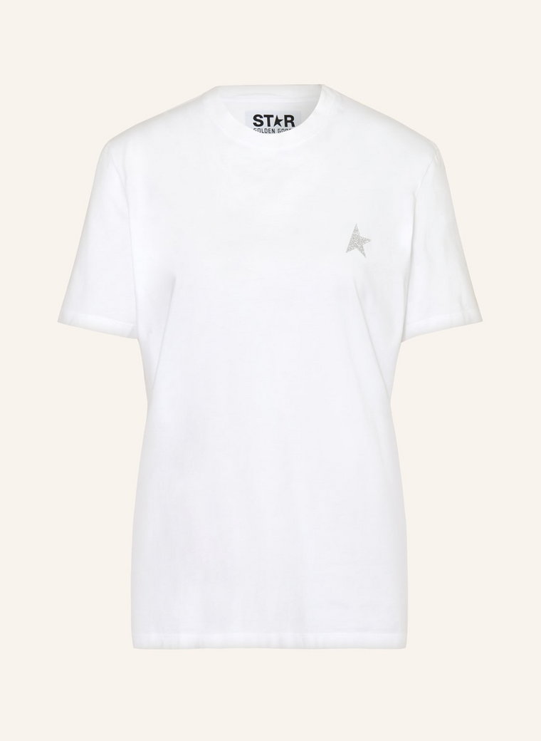 Golden Goose T-Shirt Star Z Błyszczącą Przędzą weiss