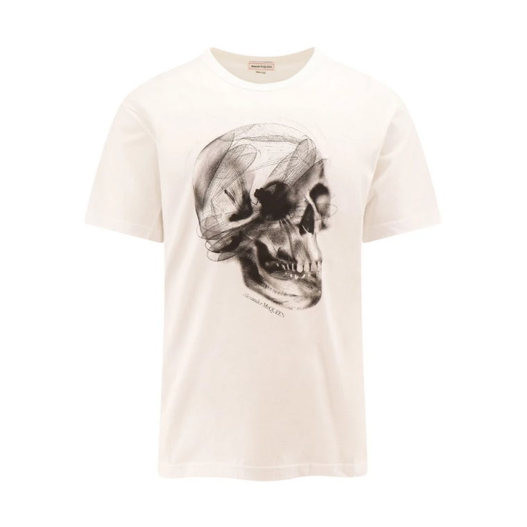 Biała koszulka z logo Alexander McQueen