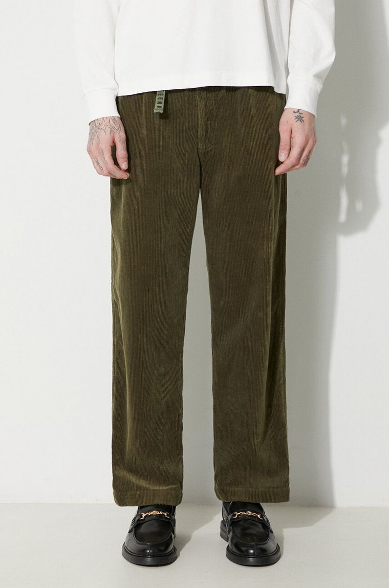 Human Made spodnie sztruksowe Corduroy Easy kolor zielony proste HM26PT017