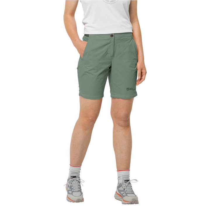 Krótkie spodenki damskie Jack Wolfskin HILLTOP TRAIL SHORTS W picnic green - 36